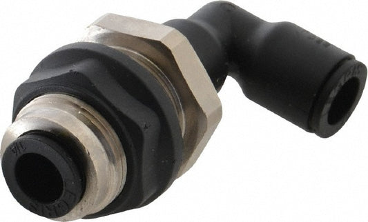 Legris 3139 56 00 Push-To-Connect Tube to Tube Tube Fitting Bulkhead Union Elbow, 1/4" OD