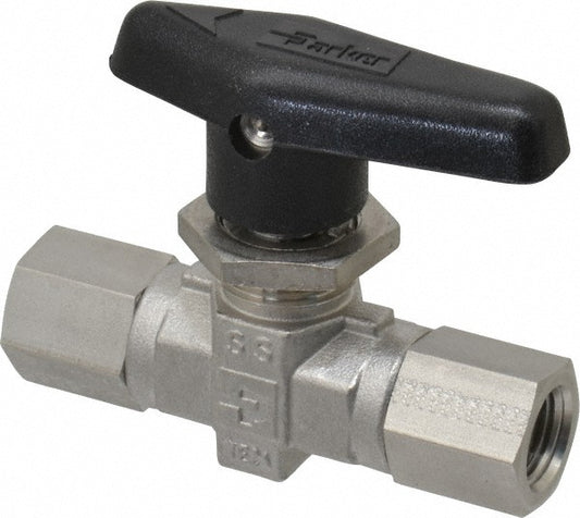 Parker 4F-B6LJ2-SSP 2-Way Manual Ball Valve 1/4" Pipe