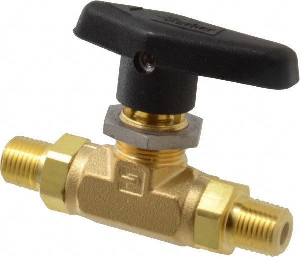 Parker 4M-B6LJ2-BP 2-Way Manual Ball Valve 1/4" Pipe