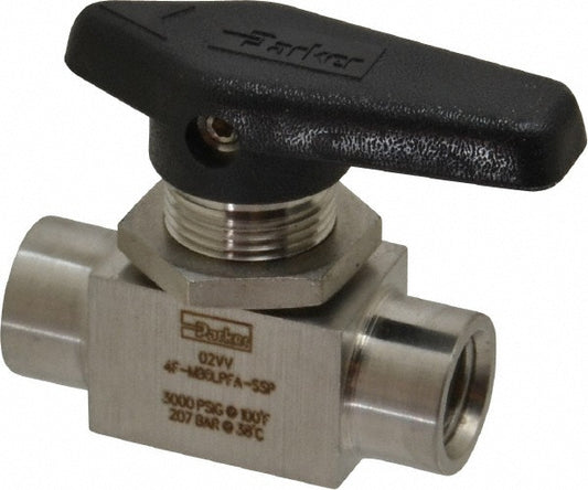 Parker 4F-MB6LPFA-SSP 2-Way Manual Ball Valve 1/4" Pipe