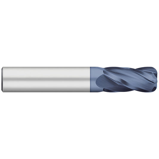 Titan USA TC74414 Corner Radius End Mill 1/4" Dia, 0.2500" Dia, 1.0000" LOC, 0.0300" Radius, 4 Flute, Solid Carbide