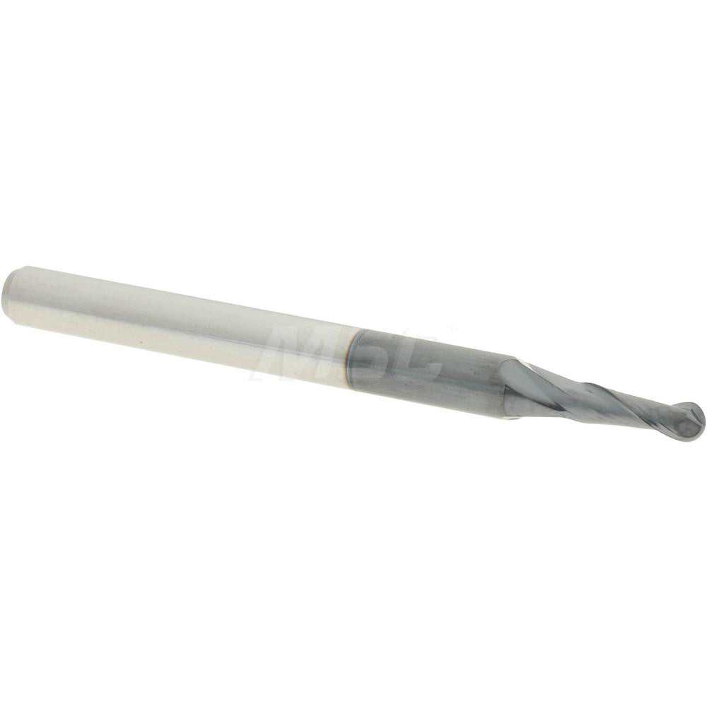 Accupro 86977741 Ball End Mill 0.0781" Dia, 0.25" LOC, 2 Flute, Solid Carbide