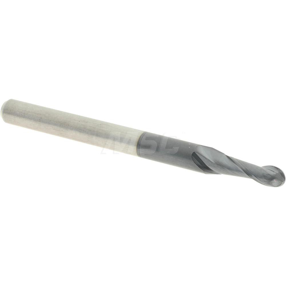 Accupro 86977758 Ball End Mill 0.0938" Dia, 0.2813" LOC, 2 Flute, Solid Carbide
