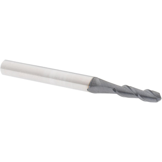 Accupro 86977782 Ball End Mill 0.1406" Dia, 0.5" LOC, 2 Flute, Solid Carbide