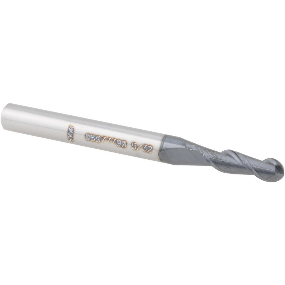 Accupro 86977790 Ball End Mill 5/32" Dia, 1/2" LOC, 2 Flute, Solid Carbide