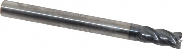 Kyocera SGS Precision Tools 36408 Square End Mill 3/16" Dia, 7/16" LOC, 4 Flute, Solid Carbide