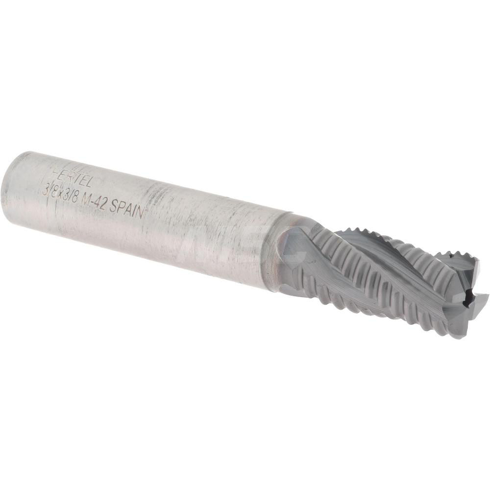 Hertel 87144630 Roughing End Mill 3/8" Dia, 4 Flute, Single End, Cobalt