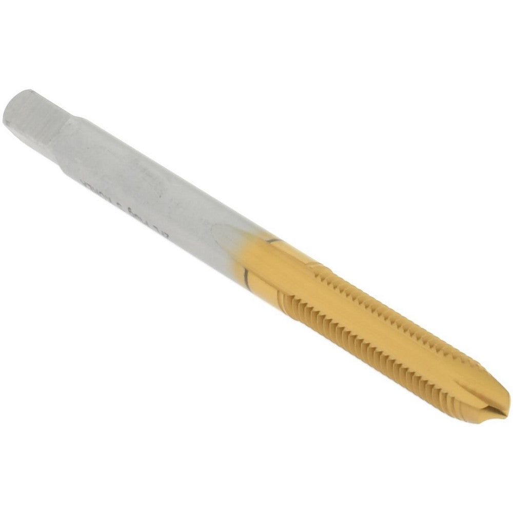 Hertel K027731AS25 Spiral Point Tap M4x0.7 Metric Coarse, 2 Flutes, Plug Chamfer, 6H Class of Fit, HSS, TiN Coated