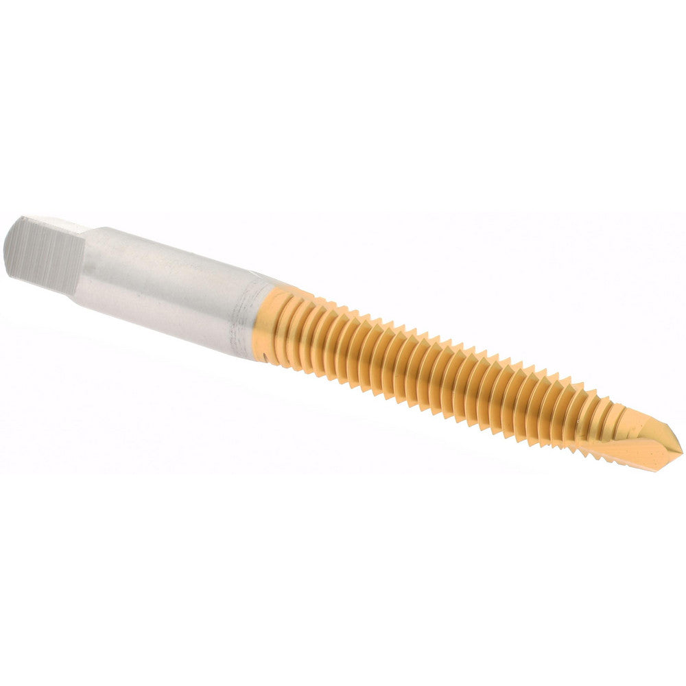 Hertel K027751AS25 Spiral Point Tap M8x1.25 Metric Coarse, 2 Flutes, Plug Chamfer, 6H Class of Fit, HSS, TiN Coated