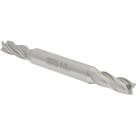 Hertel E2053020 Square End Mill 5/16'' Dia, 3/4'' LOC, 3/8'' Shank Dia, 3-1/2'' OAL, 4 Flutes, Cobalt