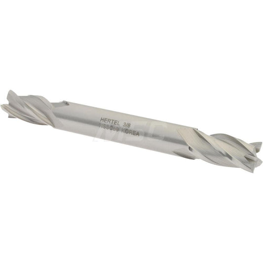 Hertel E2053024 Square End Mill 3/8'' Dia, 3/4'' LOC, 3/8'' Shank Dia, 3-1/2'' OAL, 4 Flutes, Cobalt