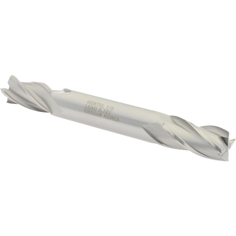 Hertel E2053032 Square End Mill 1/2'' Dia, 1'' LOC, 1/2'' Shank Dia, 4-1/8'' OAL, 4 Flutes, Cobalt