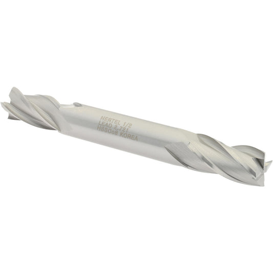 Hertel E2053032 Square End Mill 1/2'' Dia, 1'' LOC, 1/2'' Shank Dia, 4-1/8'' OAL, 4 Flutes, Cobalt
