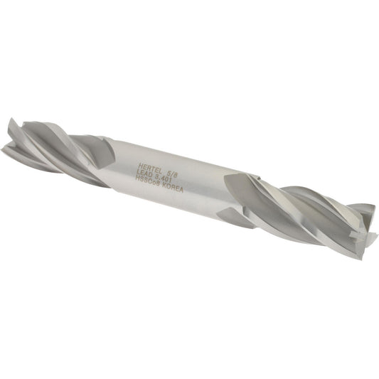 Hertel E2053040 Square End Mill 5/8'' Dia, 1-3/8'' LOC, 5/8'' Shank Dia, 5'' OAL, 4 Flutes, Cobalt