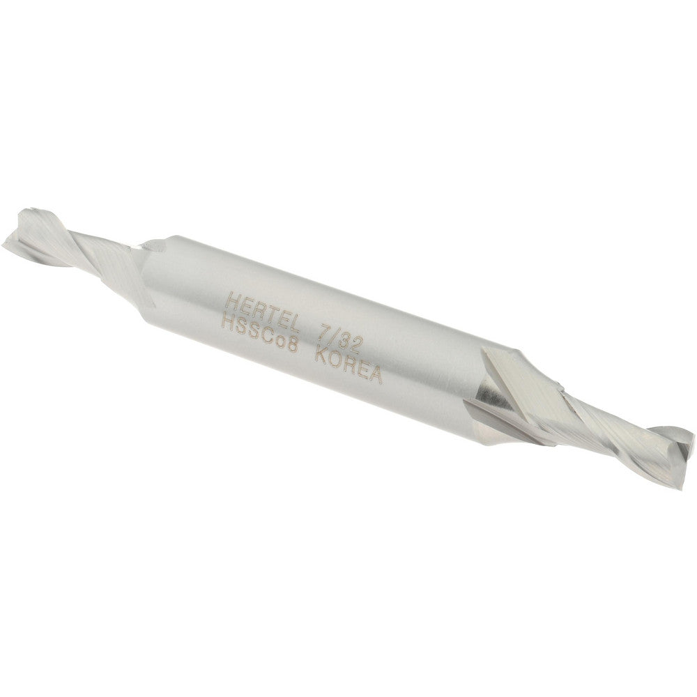 Hertel E2050014 Square End Mill 7/32'' Dia, 1/2'' LOC, 3/8'' Shank Dia, 3-1/8'' OAL, 2 Flutes, Cobalt