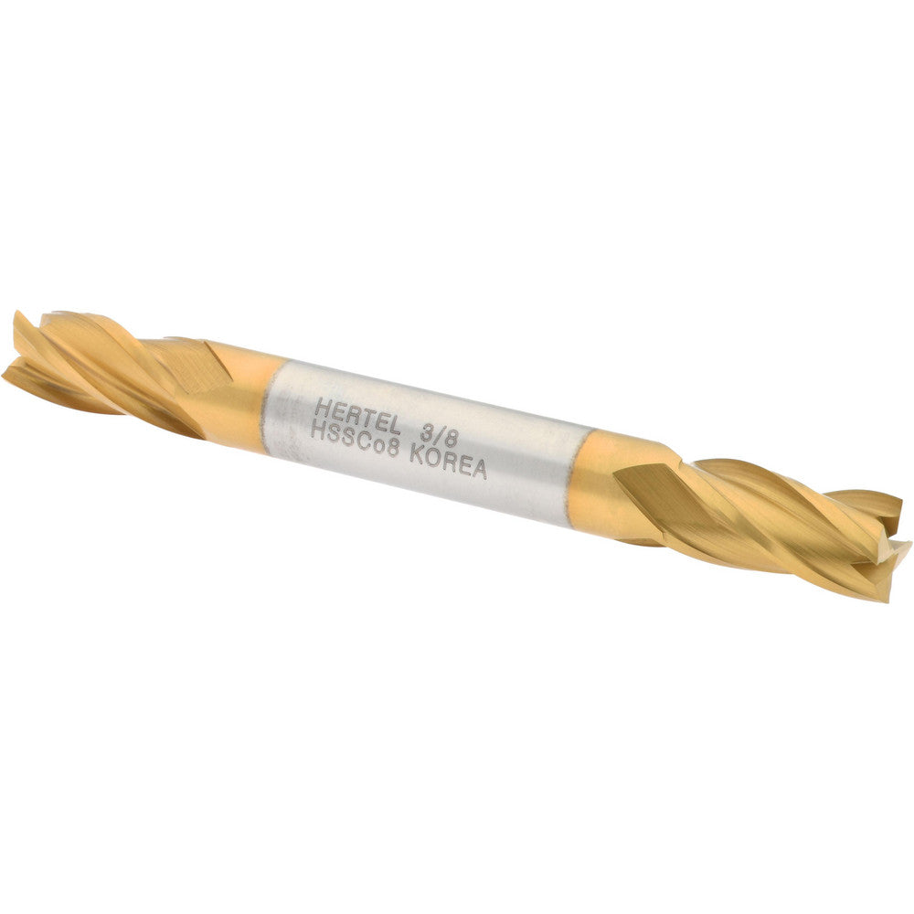 Hertel E4053024 Square End Mill 3/8'' Dia, 3/4'' LOC, 3/8'' Shank Dia, 3-1/2'' OAL, 4 Flutes, Cobalt