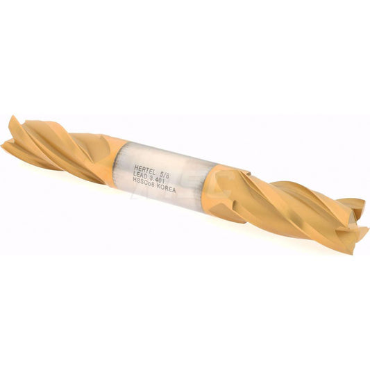 Hertel E4053040 Square End Mill 5/8'' Dia, 1-3/8'' LOC, 5/8'' Shank Dia, 5'' OAL, 4 Flutes, Cobalt
