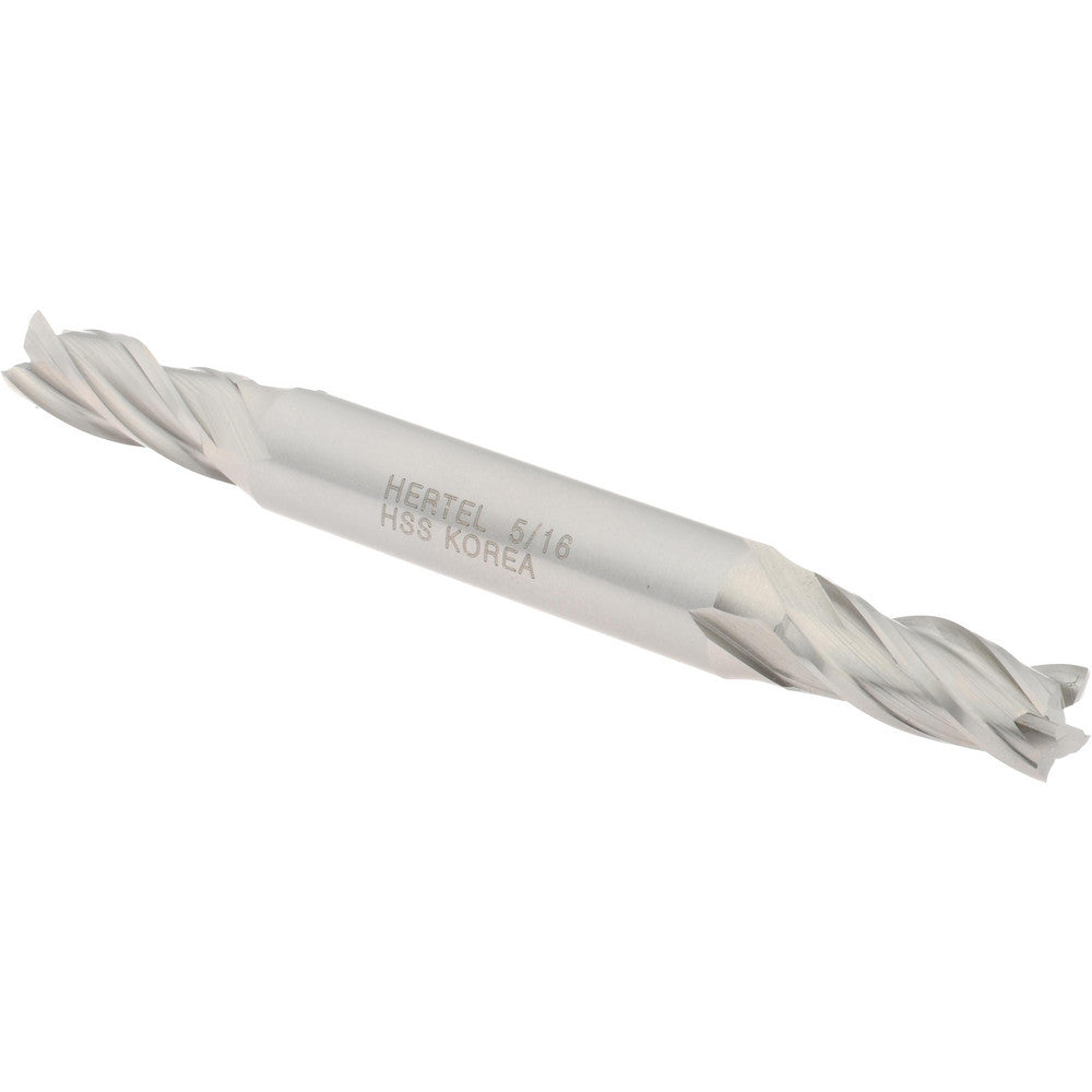 Hertel E1053020 Square End Mill 5/16'' Dia, 3/4'' LOC, 3/8'' Shank Dia, 3-1/2'' OAL, 4 Flutes, High Speed Steel