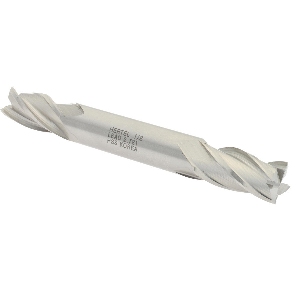 Hertel E1053032 Square End Mill 1/2'' Dia, 1'' LOC, 1/2'' Shank Dia, 4-1/8'' OAL, 4 Flutes, High Speed Steel