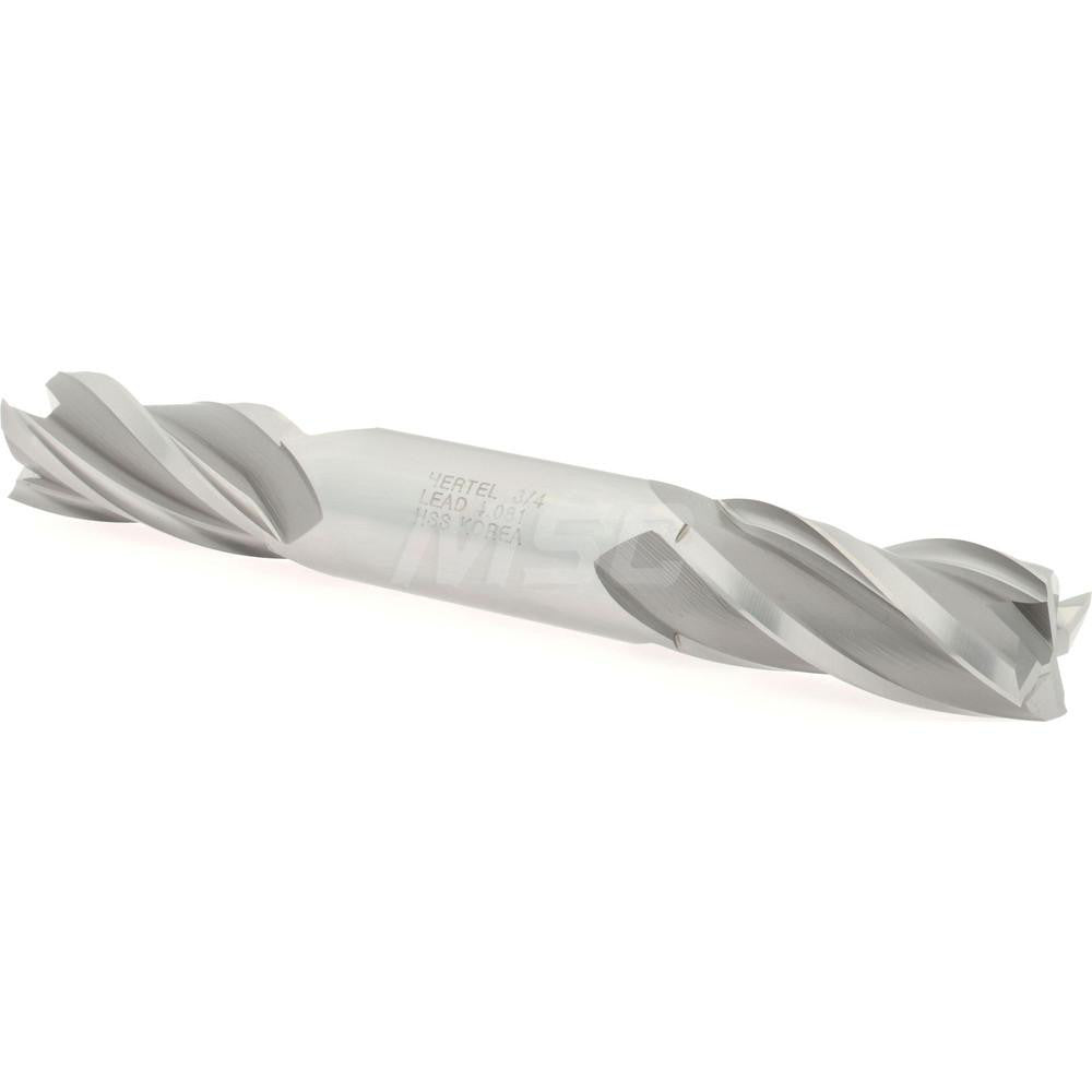 Hertel E1053048 Square End Mill 3/4'' Dia, 1-5/8'' LOC, 3/4'' Shank Dia, 5-5/8'' OAL, 4 Flutes, High Speed Steel