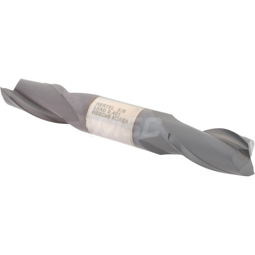 Hertel E7050040 Square End Mill 5/8'' Dia, 1-1/8'' LOC, 5/8'' Shank Dia, 4-1/2'' OAL, 2 Flutes, Cobalt