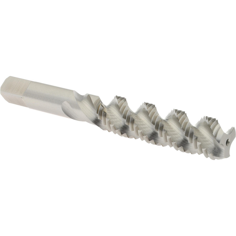 Hertel K007367AS M10x1.50 Metric Coarse/EGM, 3 Flute, 52&deg Helix, Bottoming Chamfer, Bright Finish, High Speed Steel Spiral Flute STI Tap