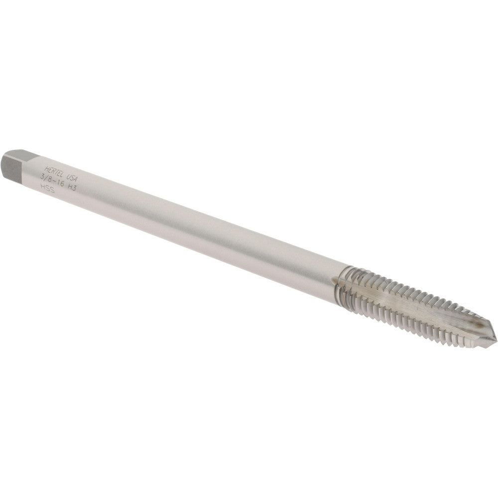 Hertel G271160-1 Extension Tap 3/8-16, 3 Flutes, H3, Bright/Uncoated, High Speed Steel, Spiral Point