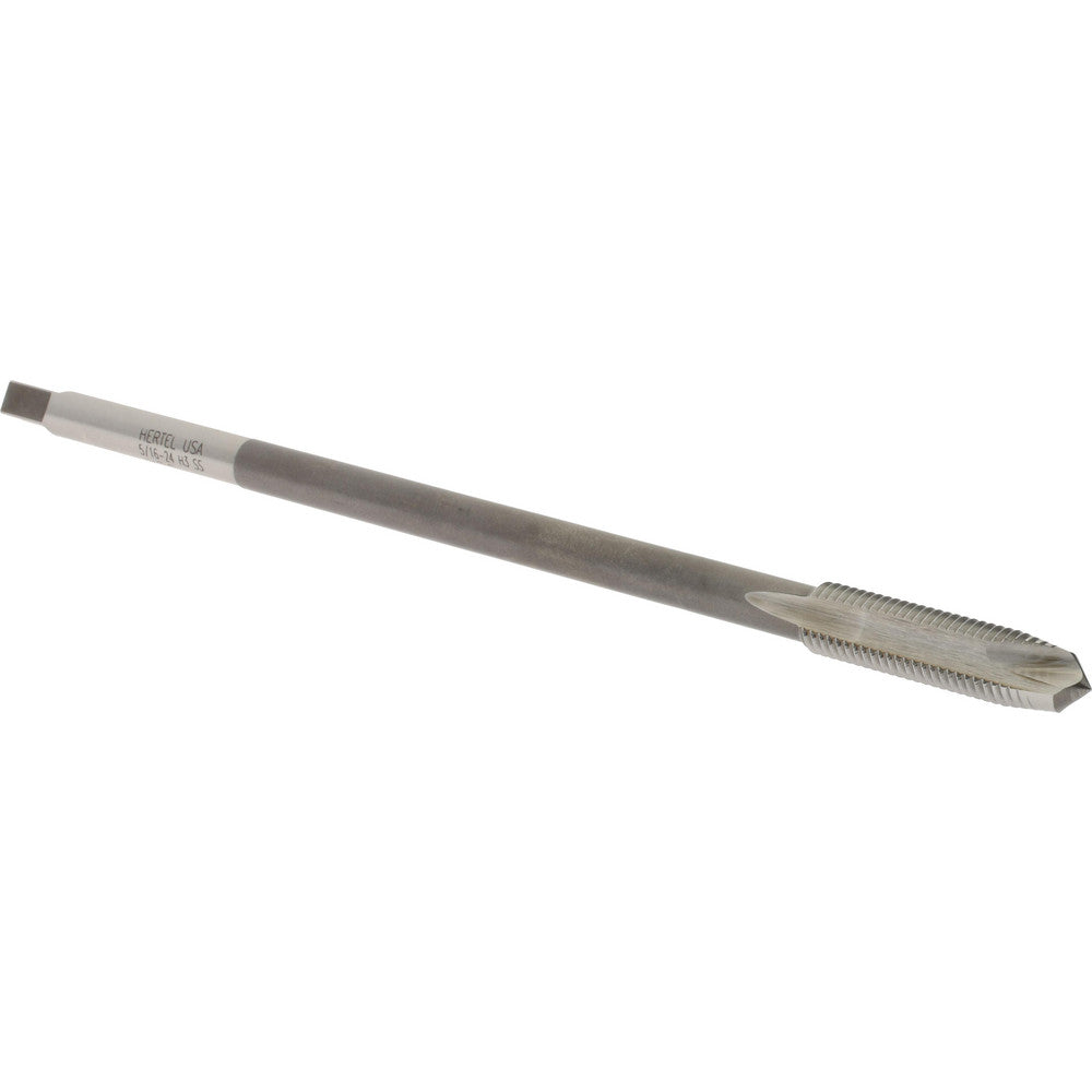 Hertel G837617 Extension Tap 5/16-24, 2 Flutes, H3, Bright/Uncoated, High Speed Steel, Spiral Point