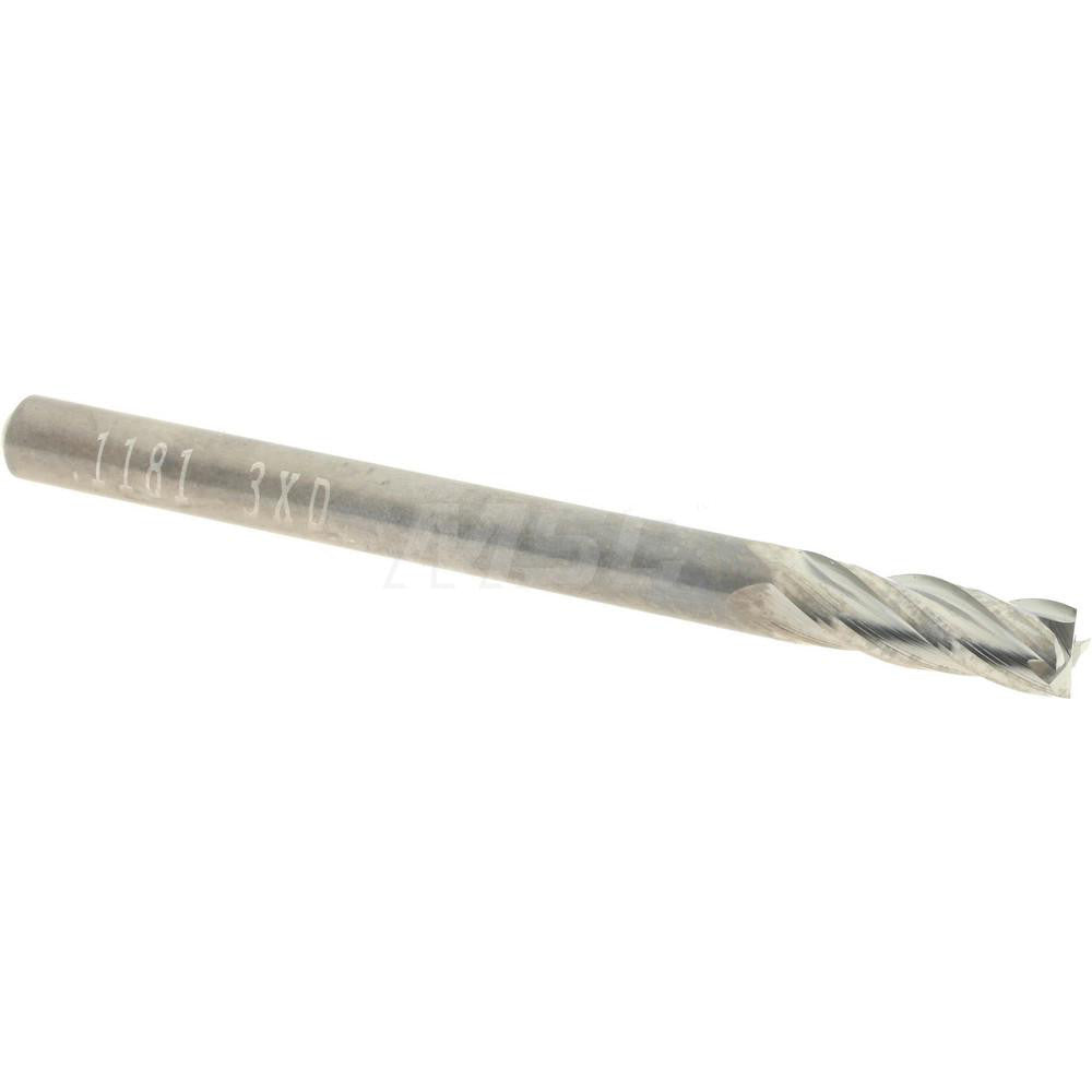 Accupro 15024054 Square End Mill 3.00 mm Dia, 9.00 mm LOC, 4 Flute, Solid Carbide