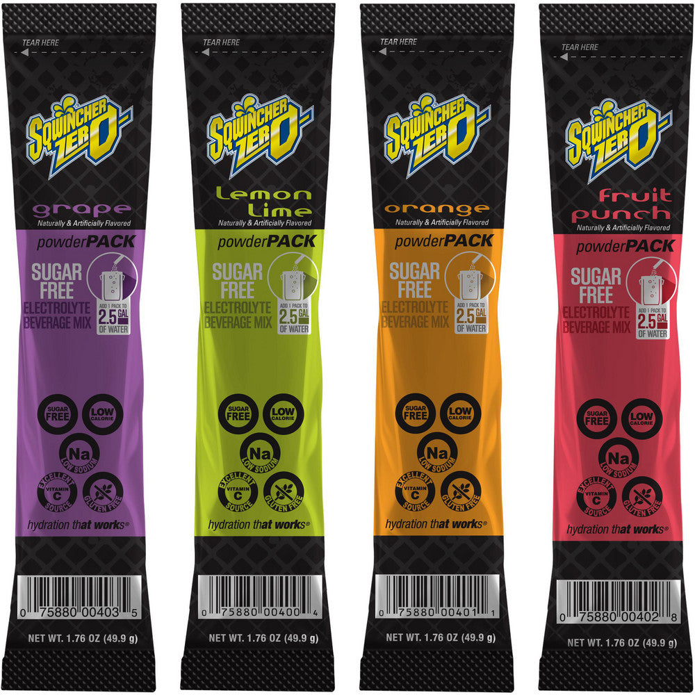 Sqwincher 159016802 Activity Drink 1.76 oz, Packet, Assorted, Powder, Yields 2.5 gal