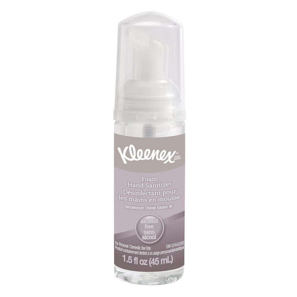 Kleenex 34136 Foam Hand Sanitizer, 1.5 oz. Pump Bottles, Clear, Unscented