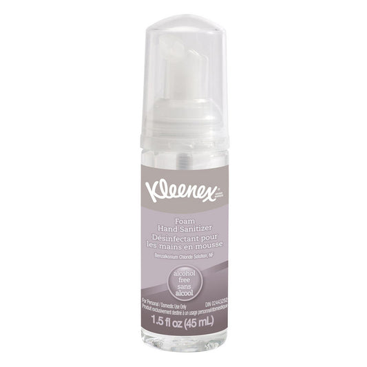 Kleenex 34136 Foam Hand Sanitizer, 1.5 oz. Pump Bottles, Clear, Unscented