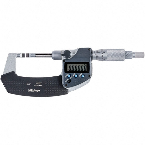 Mitutoyo 422-371-32 Electronic Outside Micrometer 1" Max, Carbide-Tipped Face, IP54
