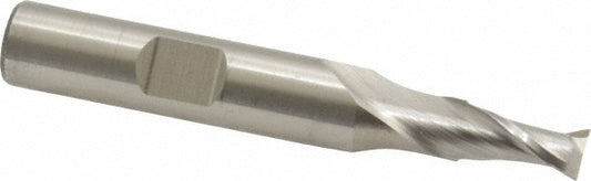 Cleveland C42607 Square End Mill 1/4'' Dia, 1/2'' LOC, 3/8'' Shank Dia, 2-7/16'' OAL, 2 Flutes, Cobalt