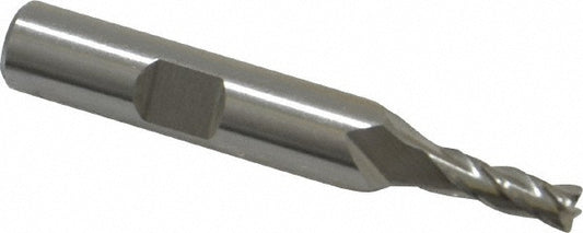 Cleveland C41245 Square End Mill 3/16'' Dia, 1/2'' LOC, 3/8'' Shank Dia, 2-3/8'' OAL, 4 Flutes, High Speed Steel