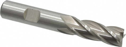 Cleveland C41257 Square End Mill 1/2'' Dia, 1-1/4'' LOC, 1/2'' Shank Dia, 3-1/4'' OAL, 4 Flutes, High Speed Steel