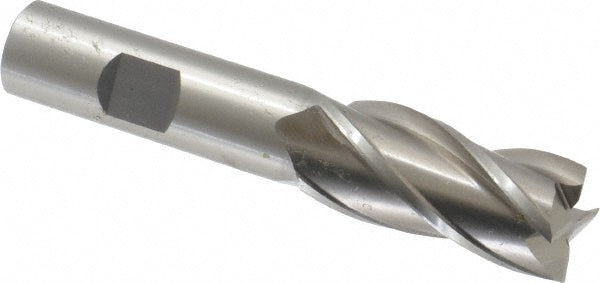 Cleveland C33169 Square End Mill 3/4'' Dia, 1-5/8'' LOC, 5/8'' Shank Dia, 3-3/4'' OAL, 4 Flutes, High Speed Steel