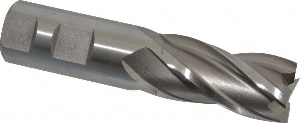 Cleveland C41272 Square End Mill 1'' Dia, 2'' LOC, 1'' Shank Dia, 4-1/2'' OAL, 4 Flutes, High Speed Steel