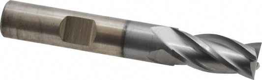 Cleveland C33256 Square End Mill 3/8'' Dia, 3/4'' LOC, 3/8'' Shank Dia, 2-1/2'' OAL, 4 Flutes, High Speed Steel