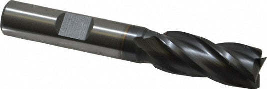 Cleveland C33260 Square End Mill 7/16'' Dia, 1'' LOC, 3/8'' Shank Dia, 2-11/16'' OAL, 4 Flutes, High Speed Steel