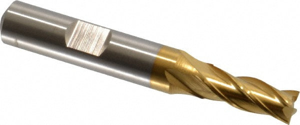 Cleveland C33195 Square End Mill 9/32'' Dia, 3/4'' LOC, 3/8'' Shank Dia, 2-1/2'' OAL, 4 Flutes, High Speed Steel