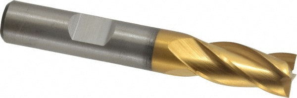 Cleveland C41524 Square End Mill 3/8'' Dia, 3/4'' LOC, 3/8'' Shank Dia, 2-1/2'' OAL, 4 Flutes, High Speed Steel