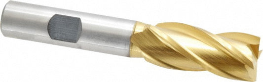 Cleveland C33211 Square End Mill 5/8'' Dia, 1-3/8'' LOC, 1/2'' Shank Dia, 3-3/8'' OAL, 4 Flutes, High Speed Steel