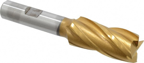 Cleveland C33216 Square End Mill 3/4'' Dia, 1-5/8'' LOC, 1/2'' Shank Dia, 3-3/8'' OAL, 4 Flutes, High Speed Steel