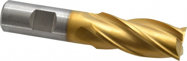 Cleveland C33222 Square End Mill 7/8'' Dia, 1-7/8'' LOC, 3/4'' Shank Dia, 4-1/8'' OAL, 4 Flutes, High Speed Steel