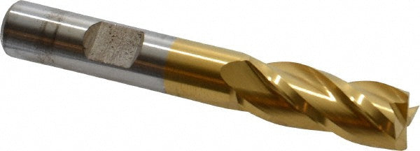 Cleveland C33201 Square End Mill 13/32'' Dia, 1'' LOC, 3/8'' Shank Dia, 2-11/16'' OAL, 4 Flutes, High Speed Steel