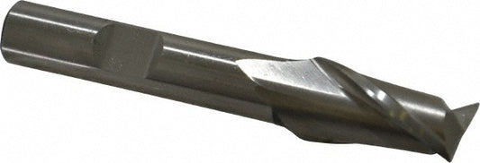 Cleveland C41617 Square End Mill 1/2'' Dia, 13/16'' LOC, 3/8'' Shank Dia, 2-11/16'' OAL, 2 Flutes, High Speed Steel
