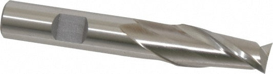 Cleveland C33749 Square End Mill 35/64'' Dia, 1-1/8'' LOC, 1/2'' Shank Dia, 3-3/8'' OAL, 2 Flutes, High Speed Steel