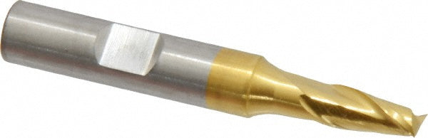 Cleveland C41552 Square End Mill 1/4'' Dia, 1/2'' LOC, 3/8'' Shank Dia, 2-7/16'' OAL, 2 Flutes, High Speed Steel