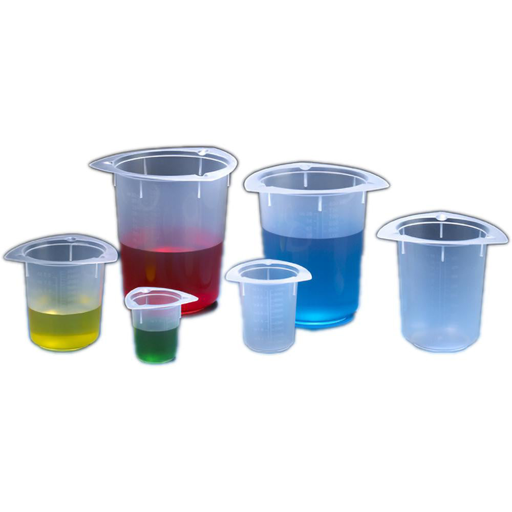 Globe Scientific 3641 Three Corner Graduated Beaker 100.00 mL, Polypropylene, 10 mL Graduation